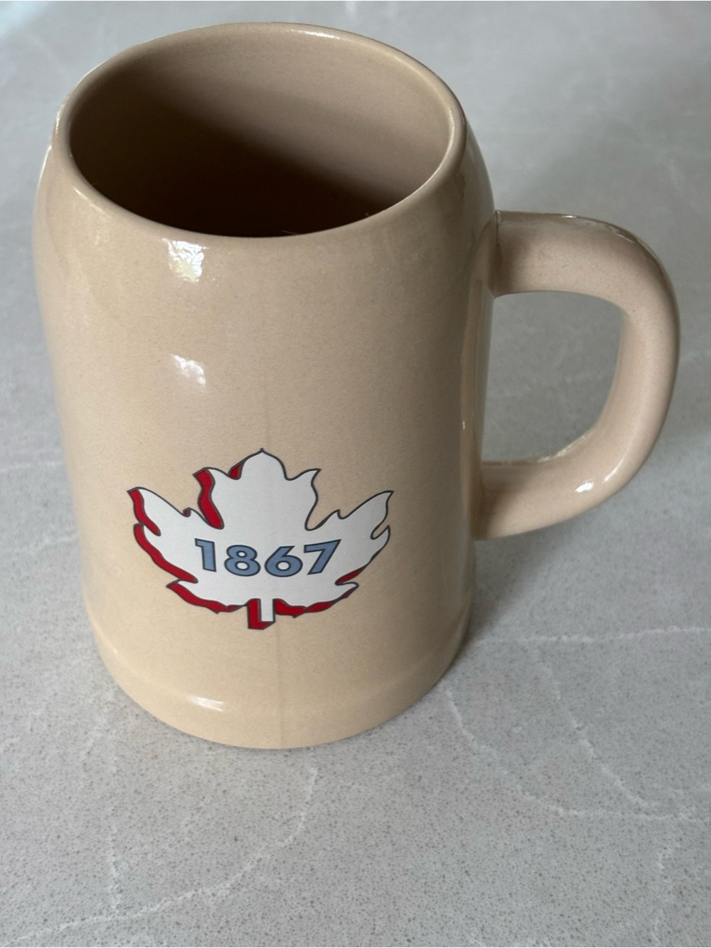Vintage Canada Centennial 1867 Stoneware Ceramic Beer Stein Mug